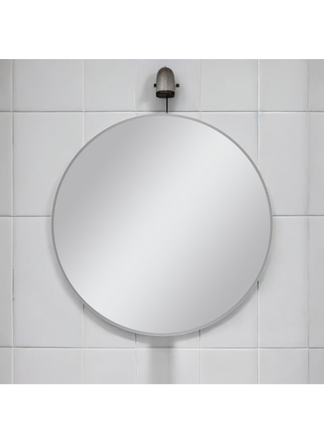 Aqua Drop Elegant Design Round Plain Bathroom Mirror Silver 60 cm DWNM60RF-BS - Image 2